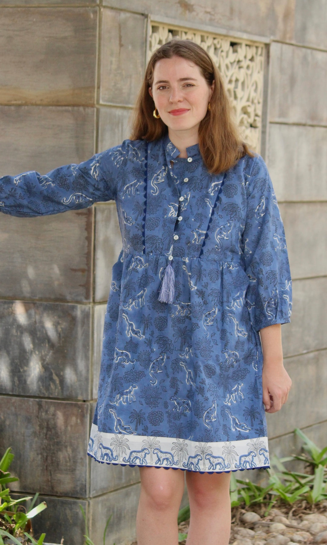 Leopard print blue Dress