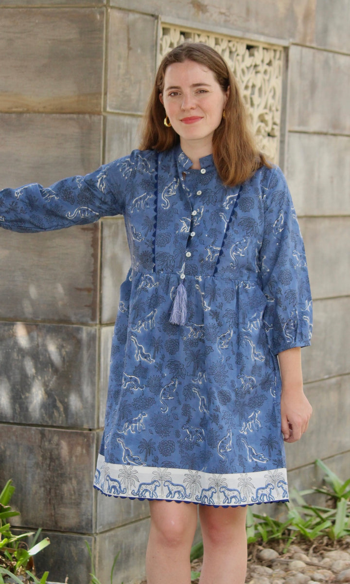 Leopard print blue Dress