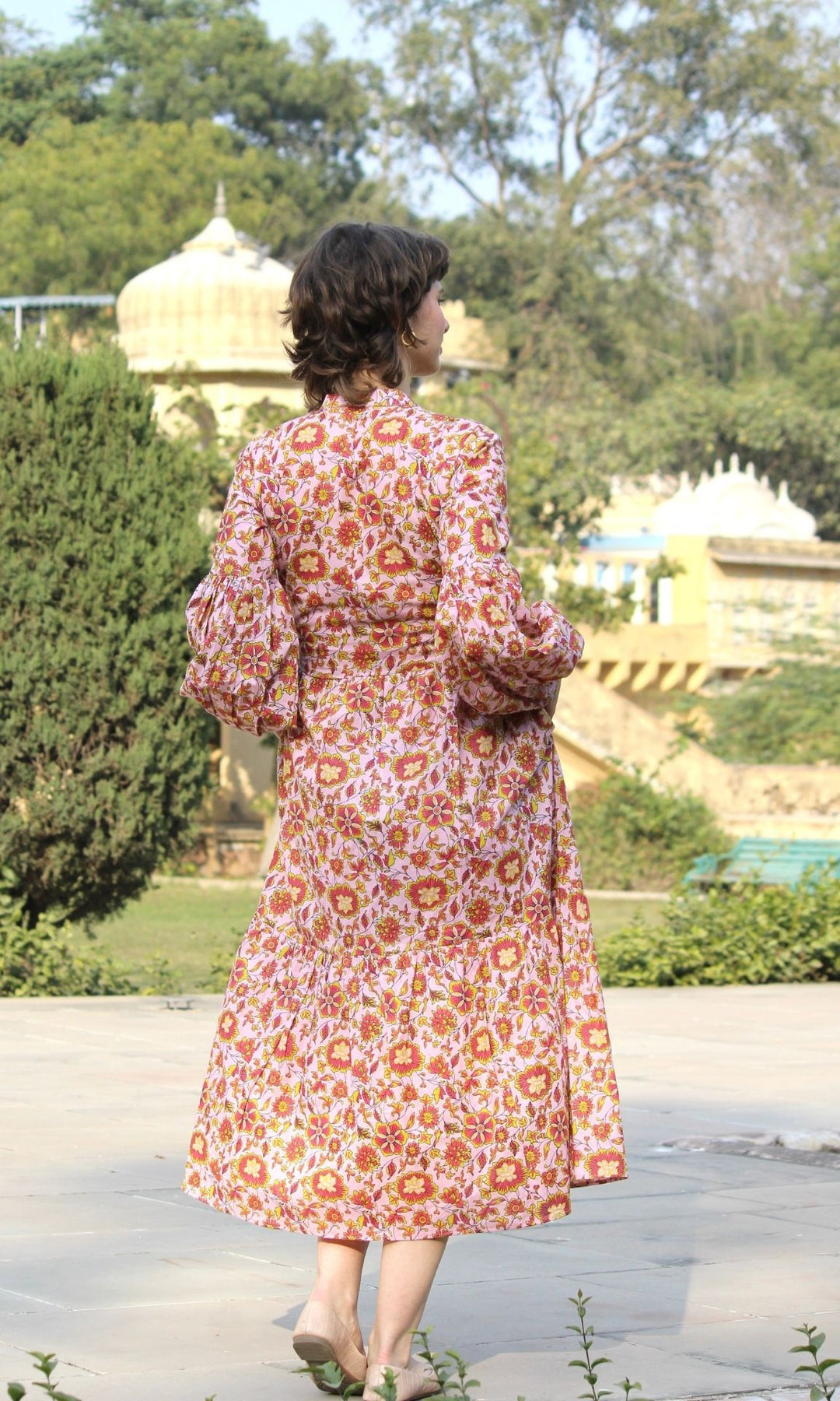 Marigold Balloon Sleeves Dress