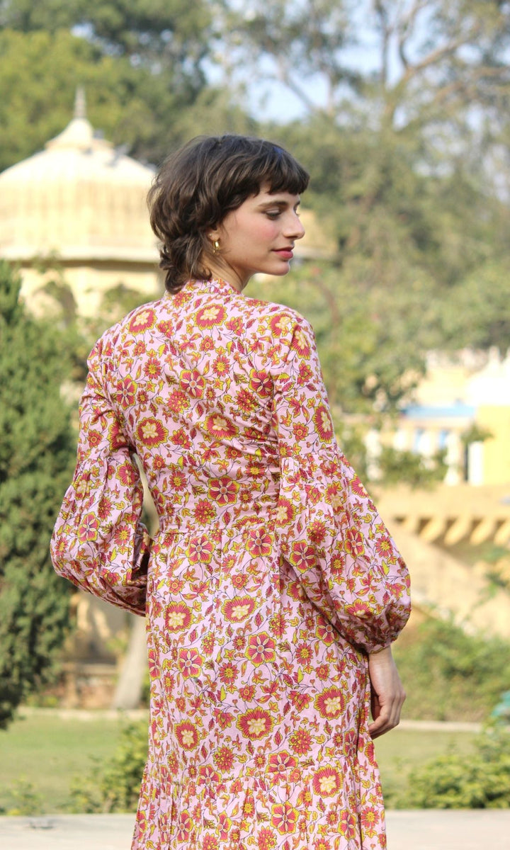 Marigold Balloon Sleeves Dress