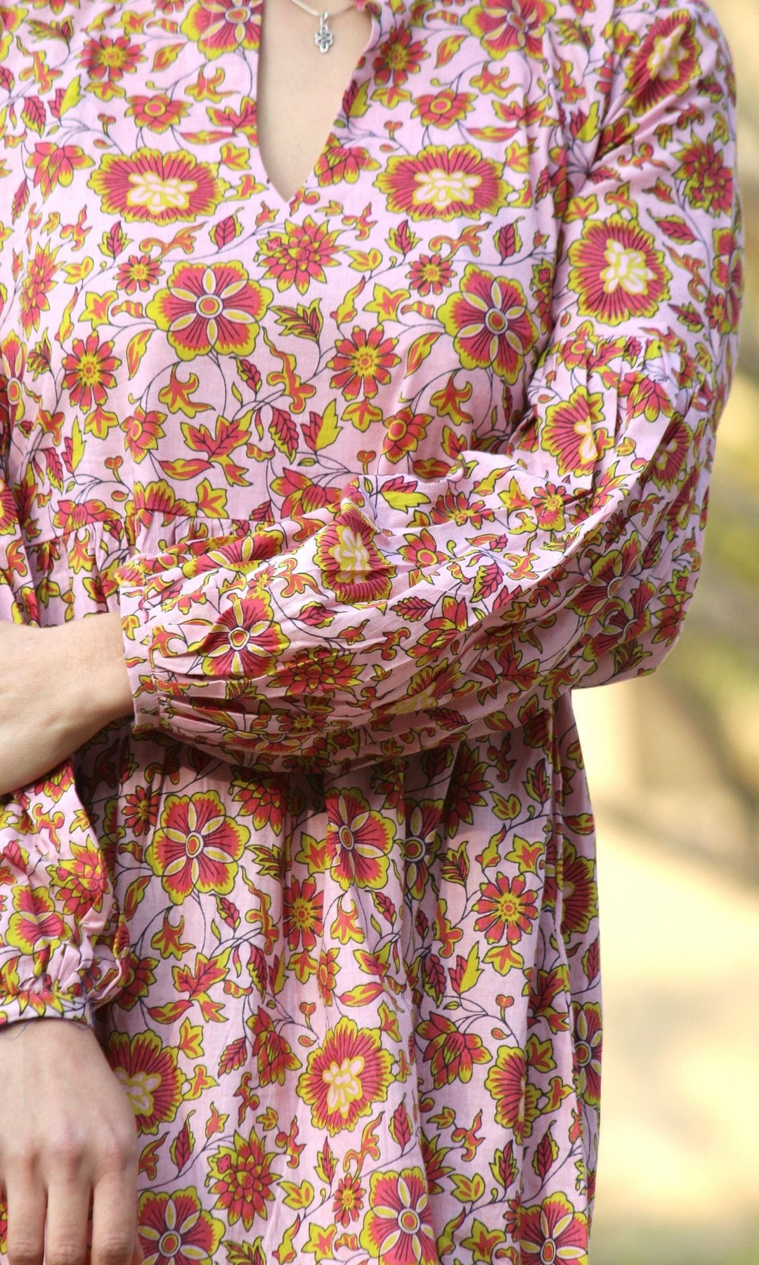 Marigold Balloon Sleeves Dress