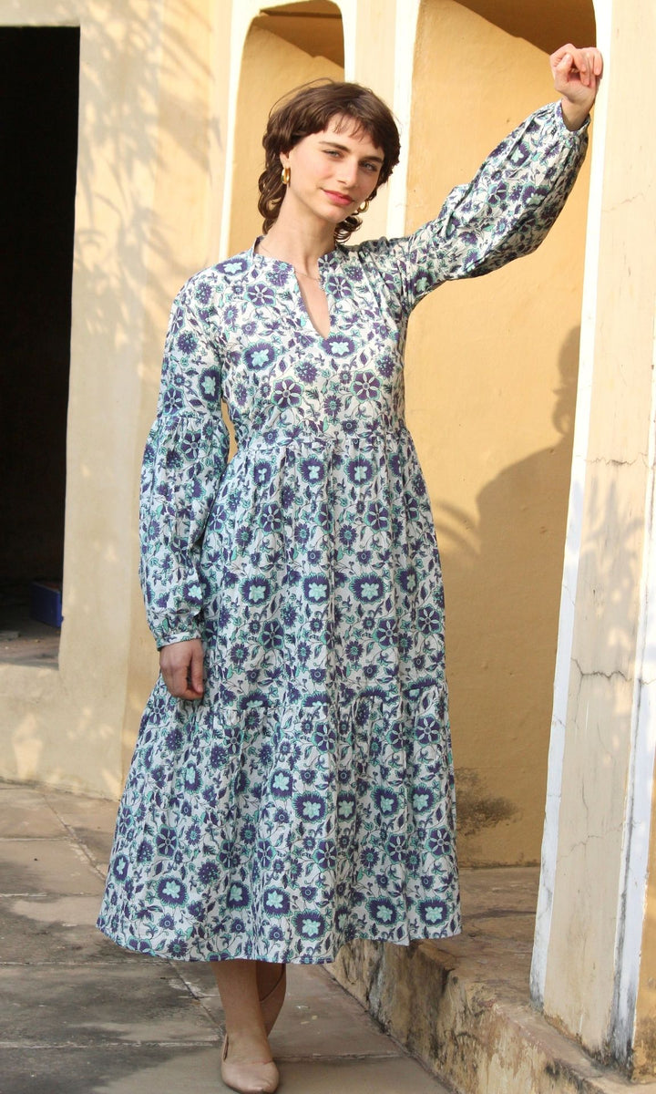 Marigold Balloon Sleeves Dress