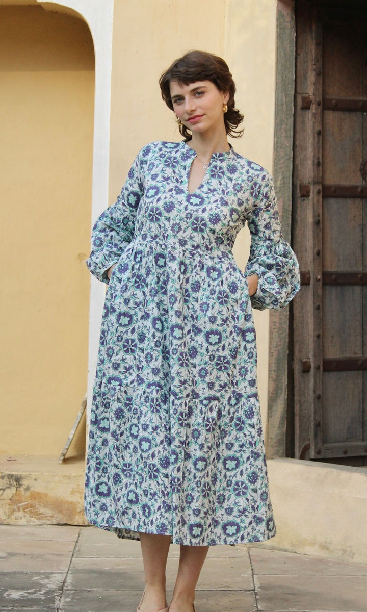 Marigold Balloon Sleeves Dress