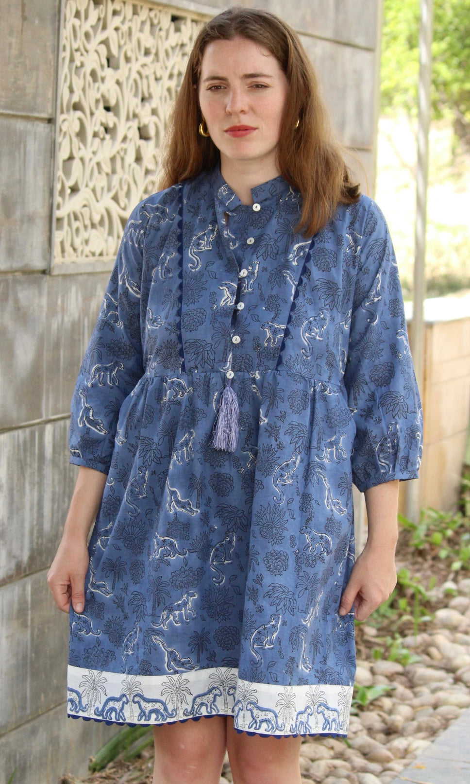 Leopard print blue Dress