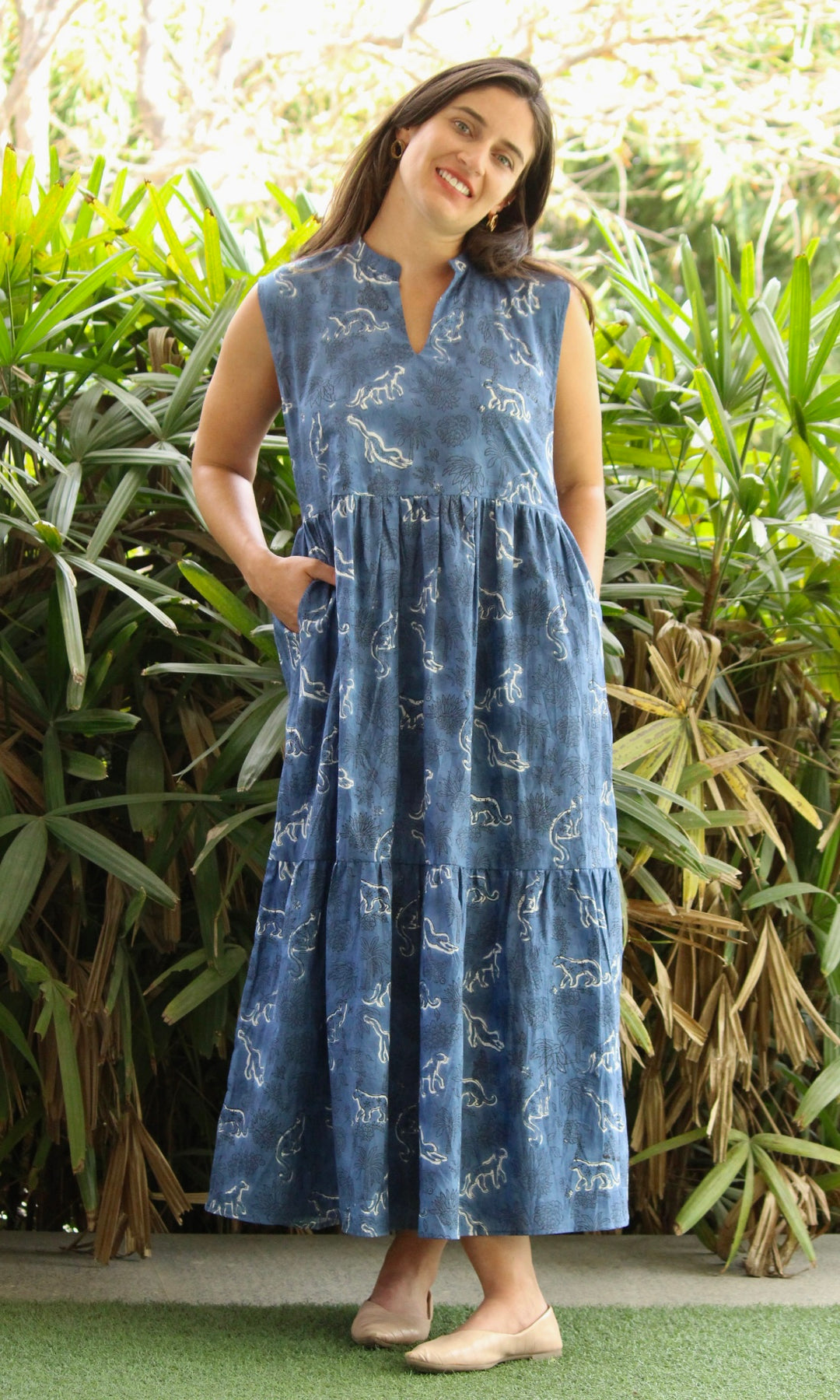 Leopard print blue Dress