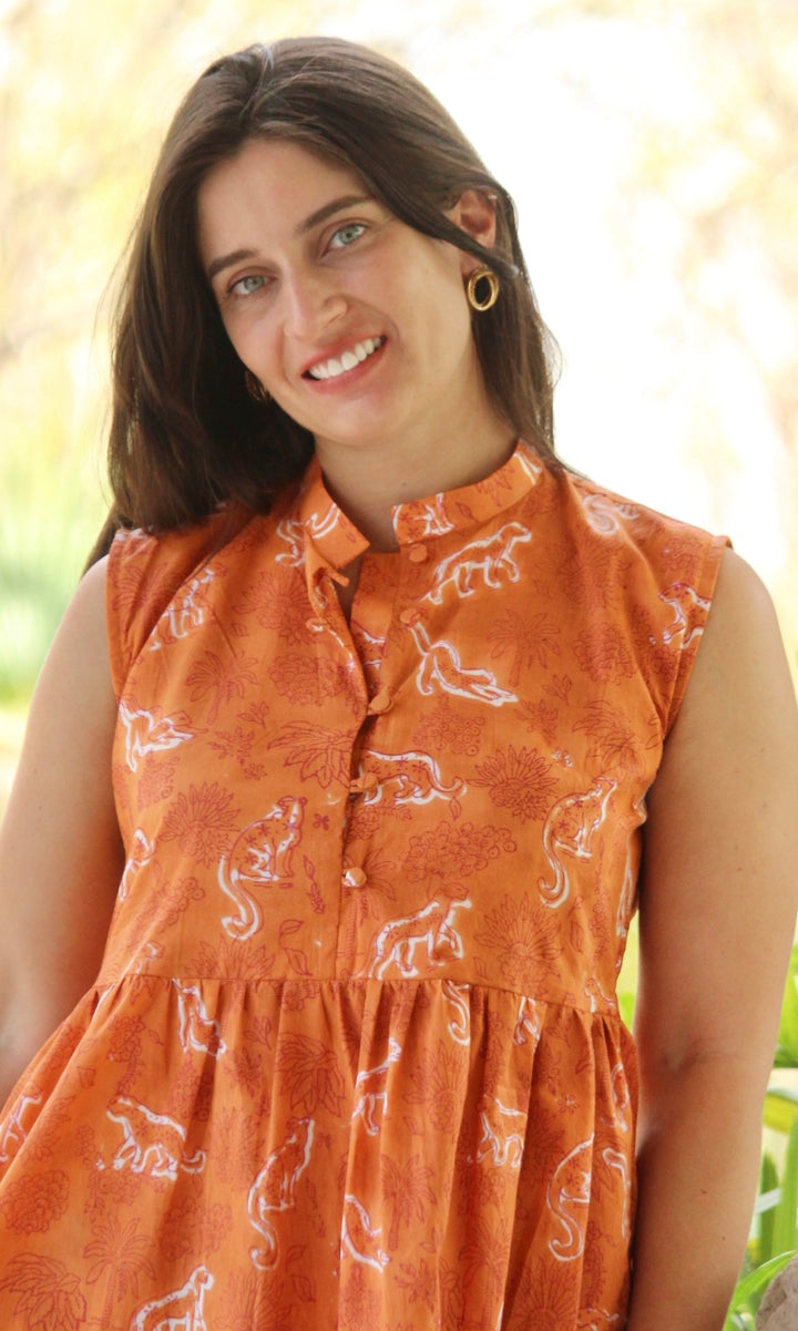Leopard print Orange Dress