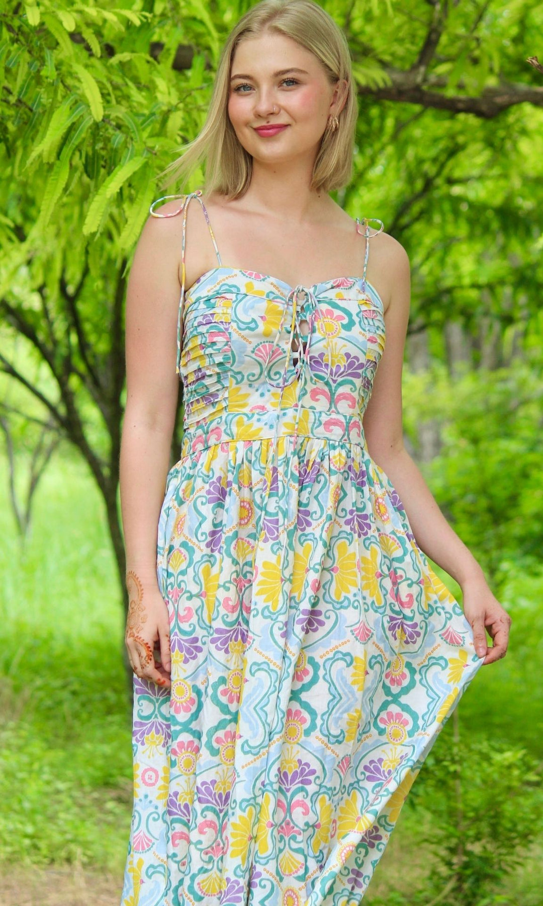 JANTAR MANTAR PRINT MIDI DRESS