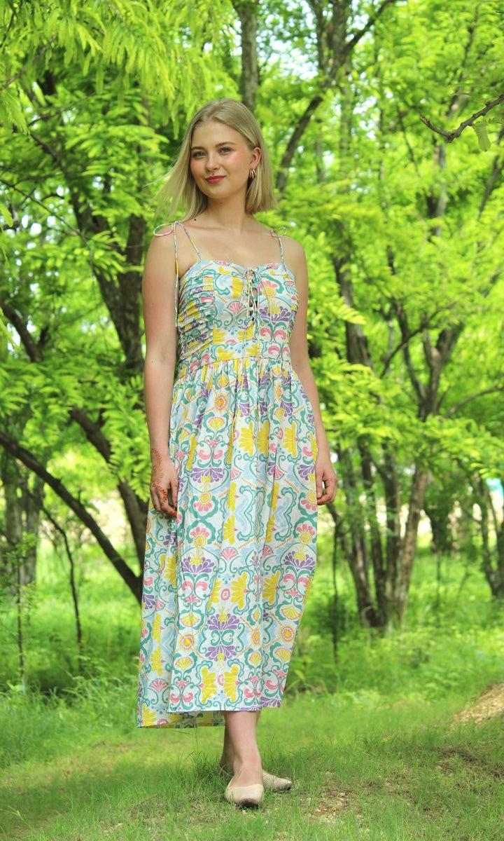 JANTAR MANTAR PRINT MIDI DRESS