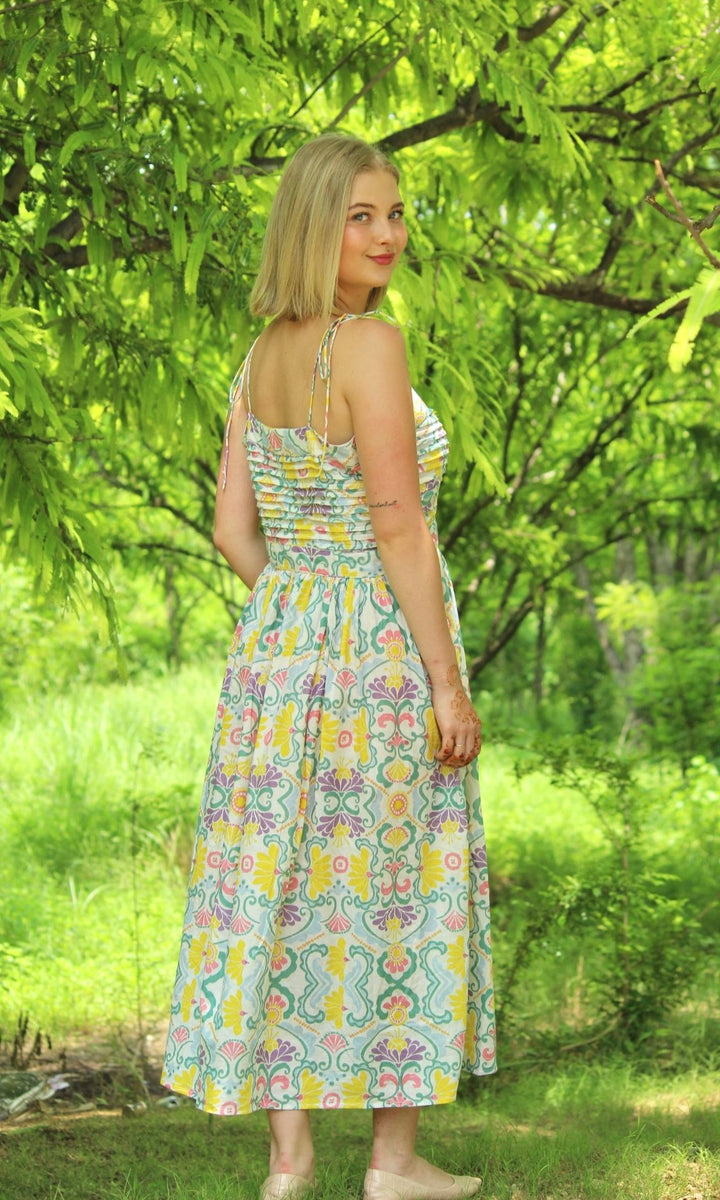 JANTAR MANTAR PRINT MIDI DRESS