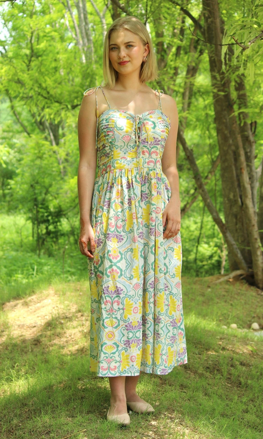 JANTAR MANTAR PRINT MIDI DRESS