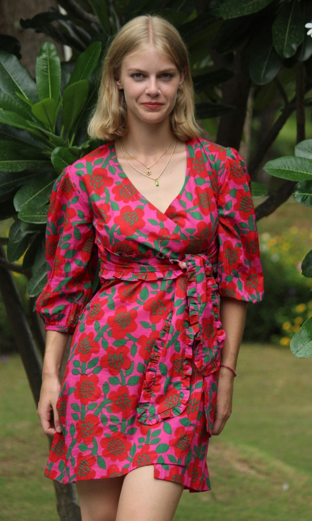 BERRY BLUSH SHORT DRESS