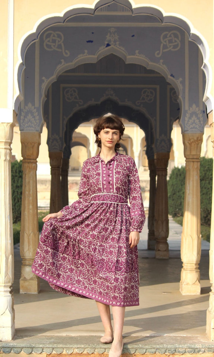 Maroon Peacock Dress