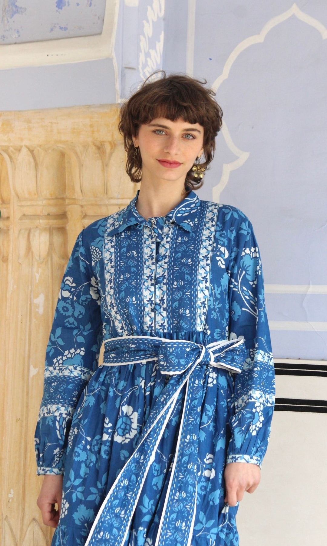 Blue Carnation Flounce Dress