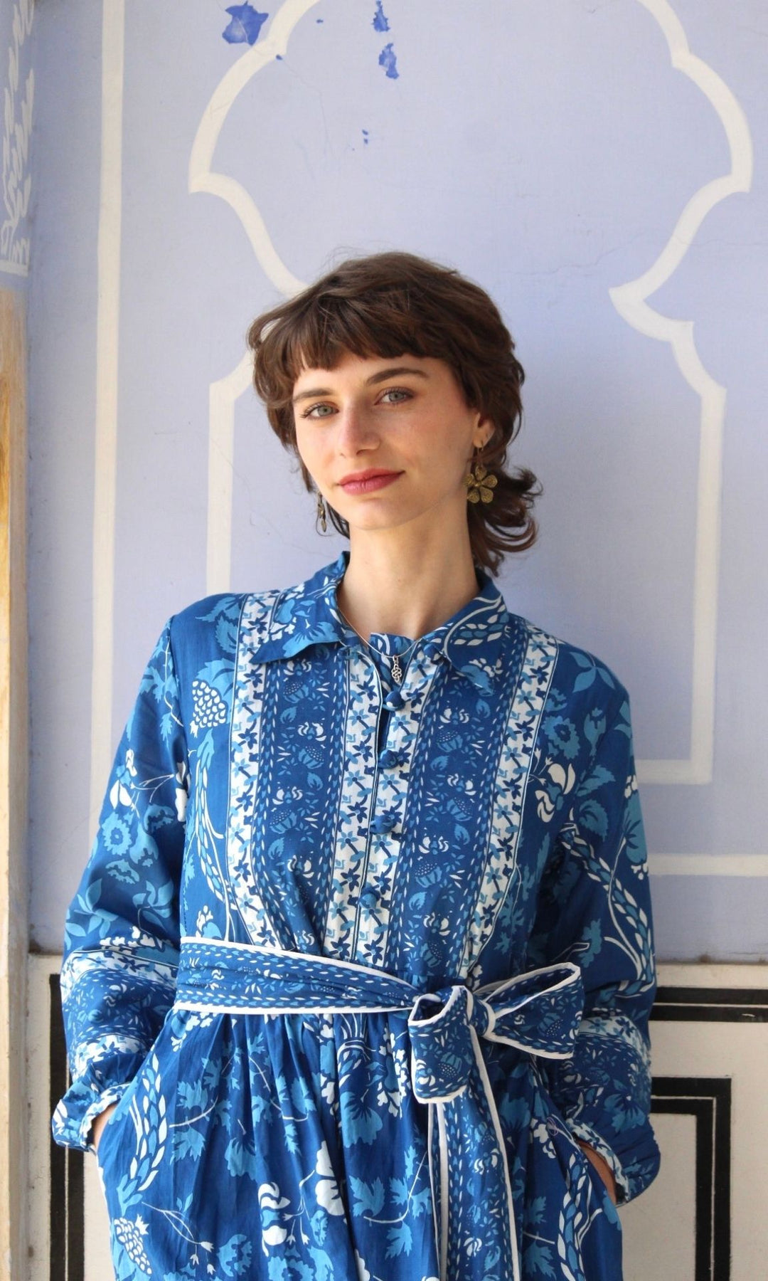 Blue Carnation Flounce Dress