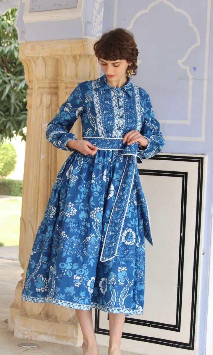 Blue Carnation Flounce Dress