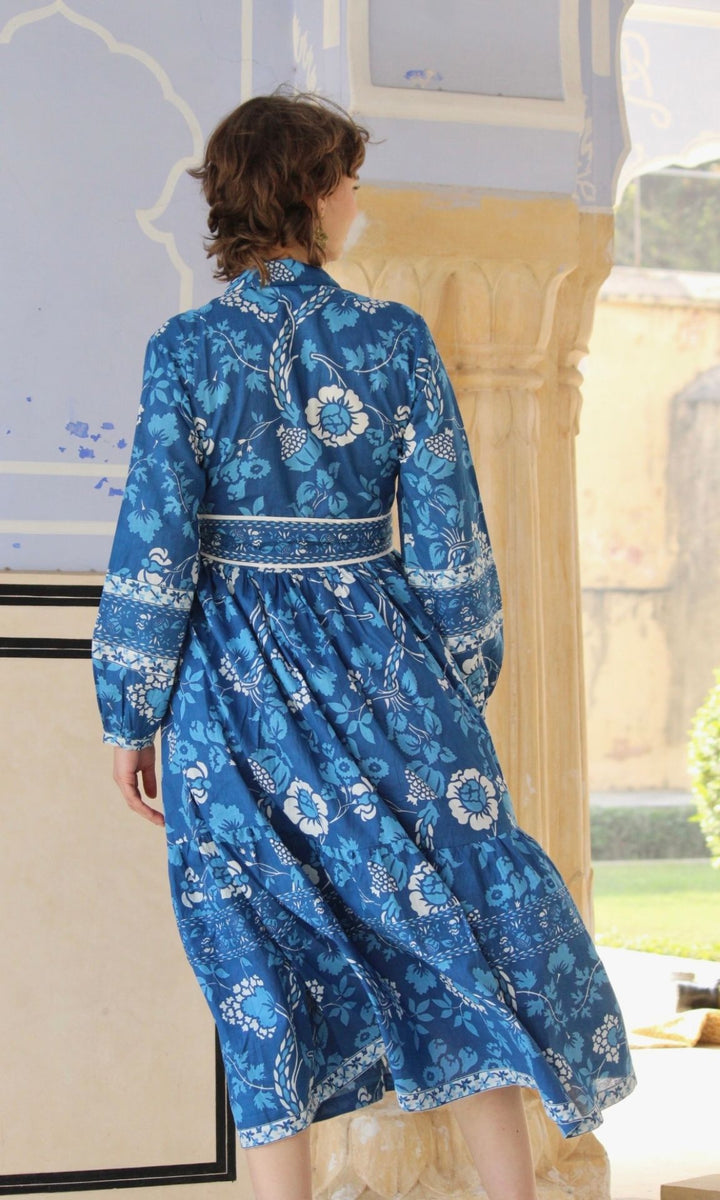 Blue Carnation Flounce Dress