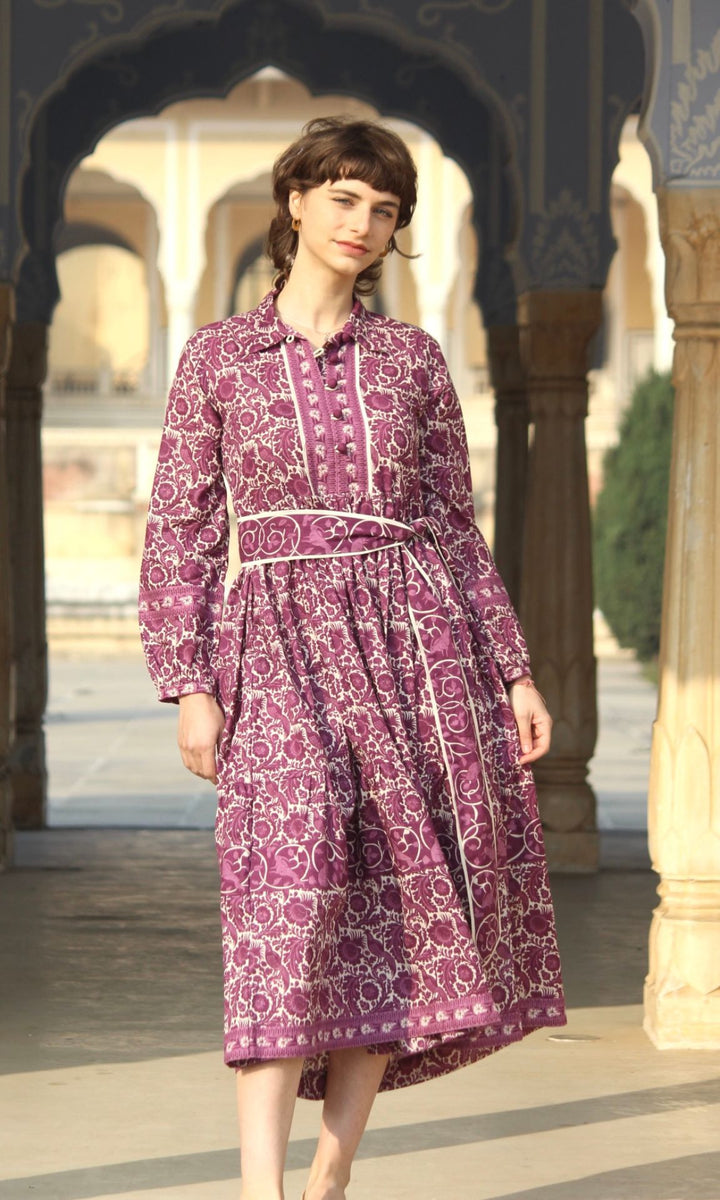 Maroon Peacock Dress