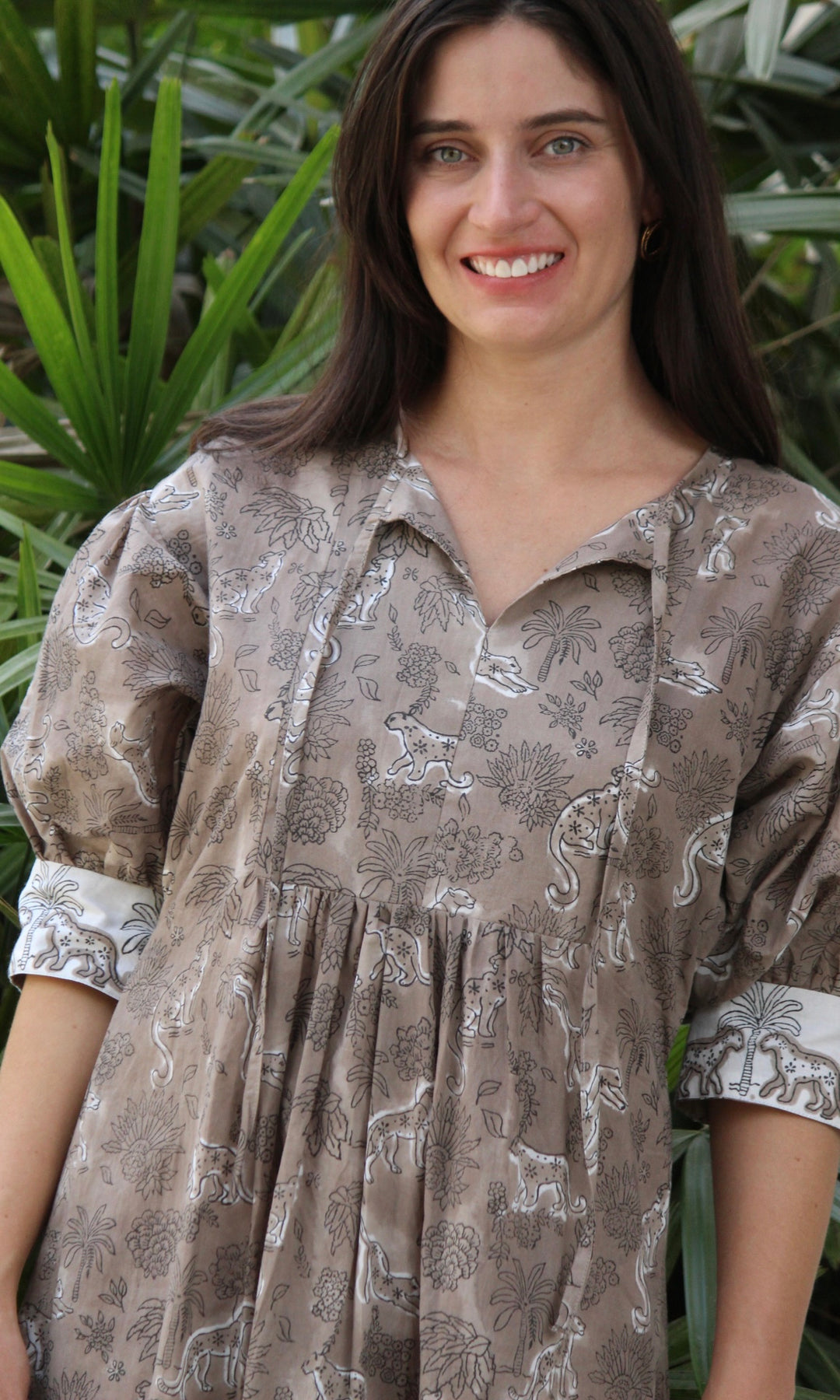 Leopard print border Dress