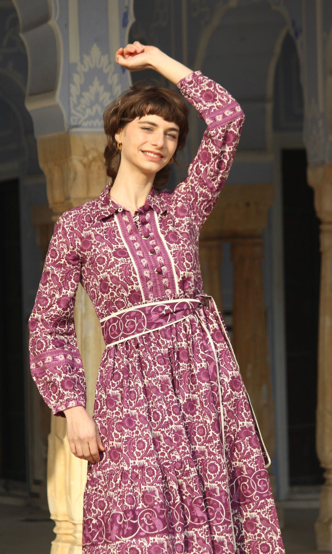 Maroon Peacock Dress