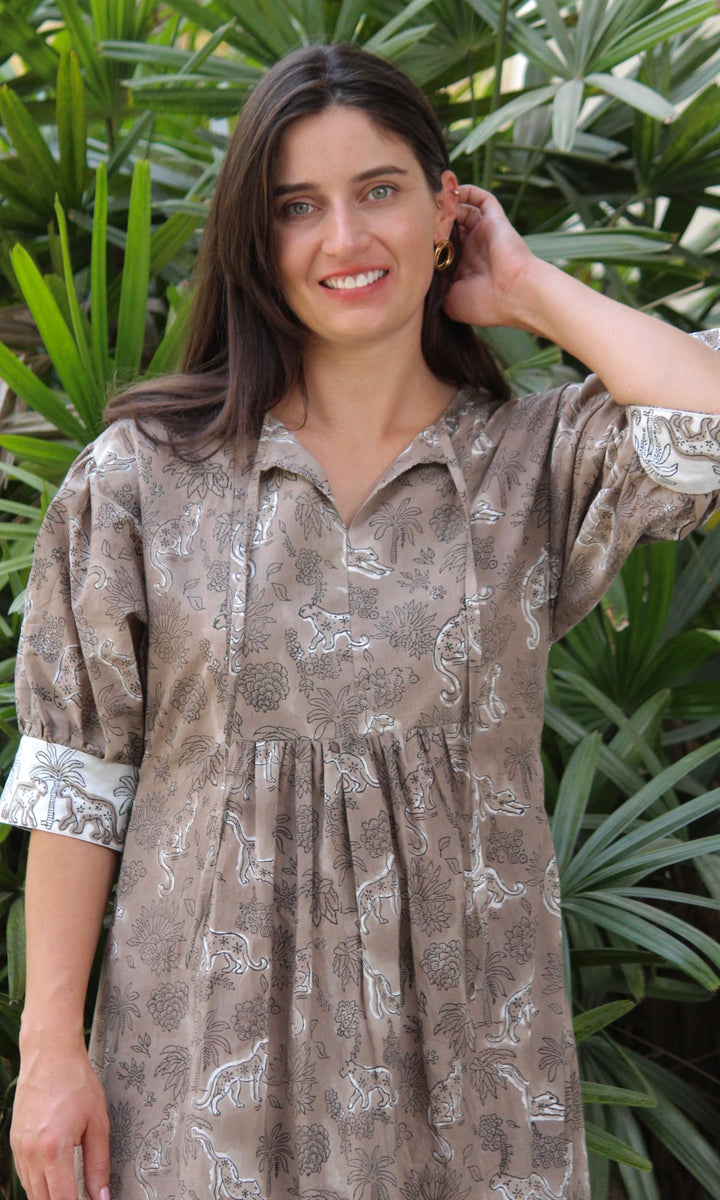 Leopard print border Dress