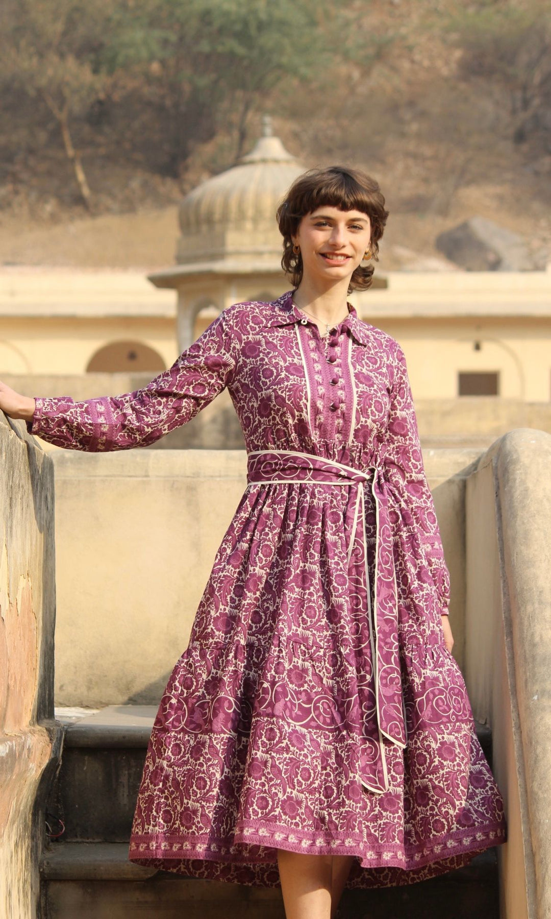 Maroon Peacock Dress