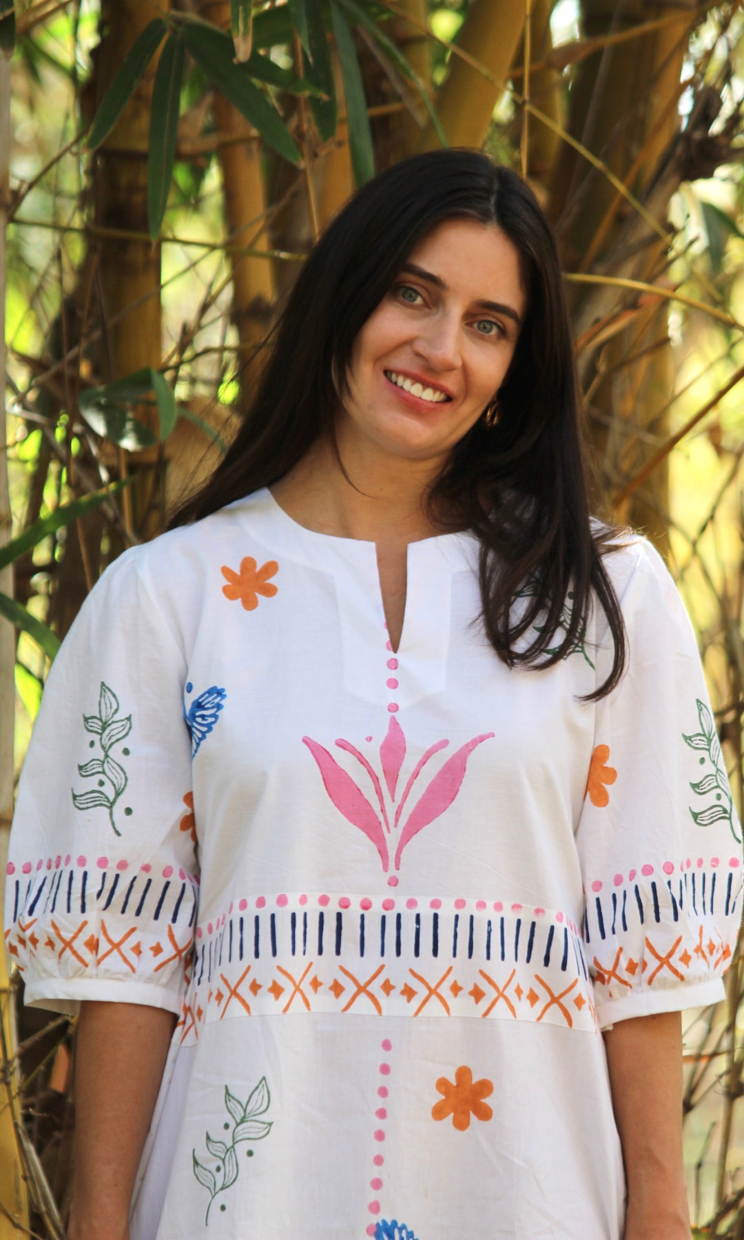 Ruffled White Midi Dress