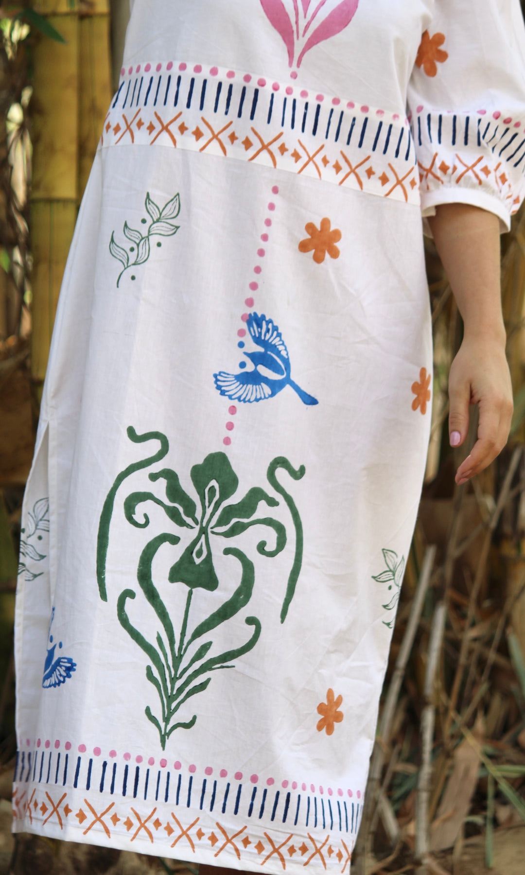 Ruffled White Midi Dress