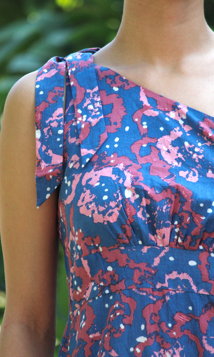 Blue Lagoon one shoulder dress