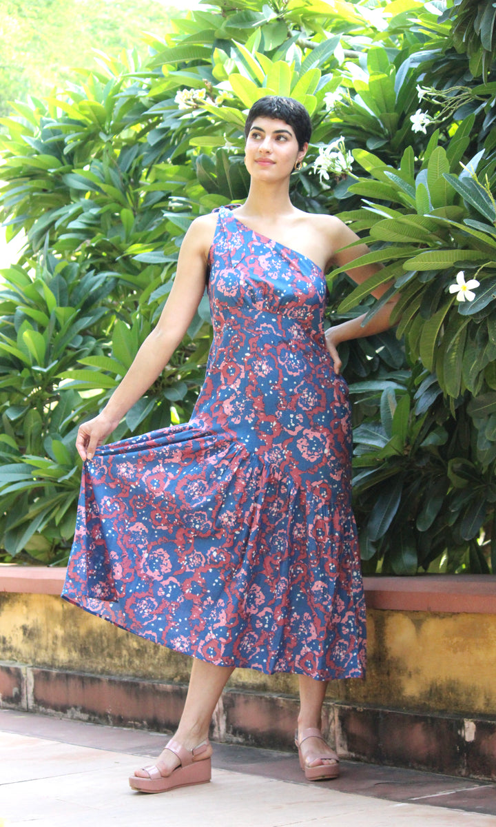 Blue Lagoon one shoulder dress