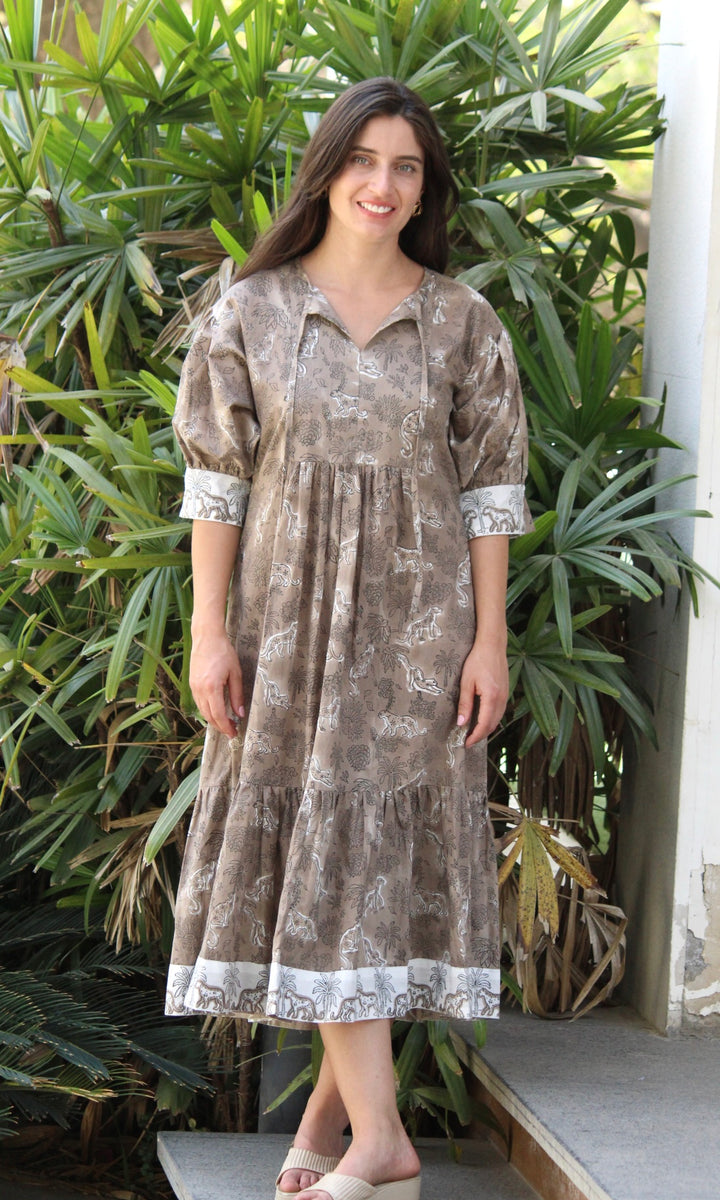 Leopard print border Dress