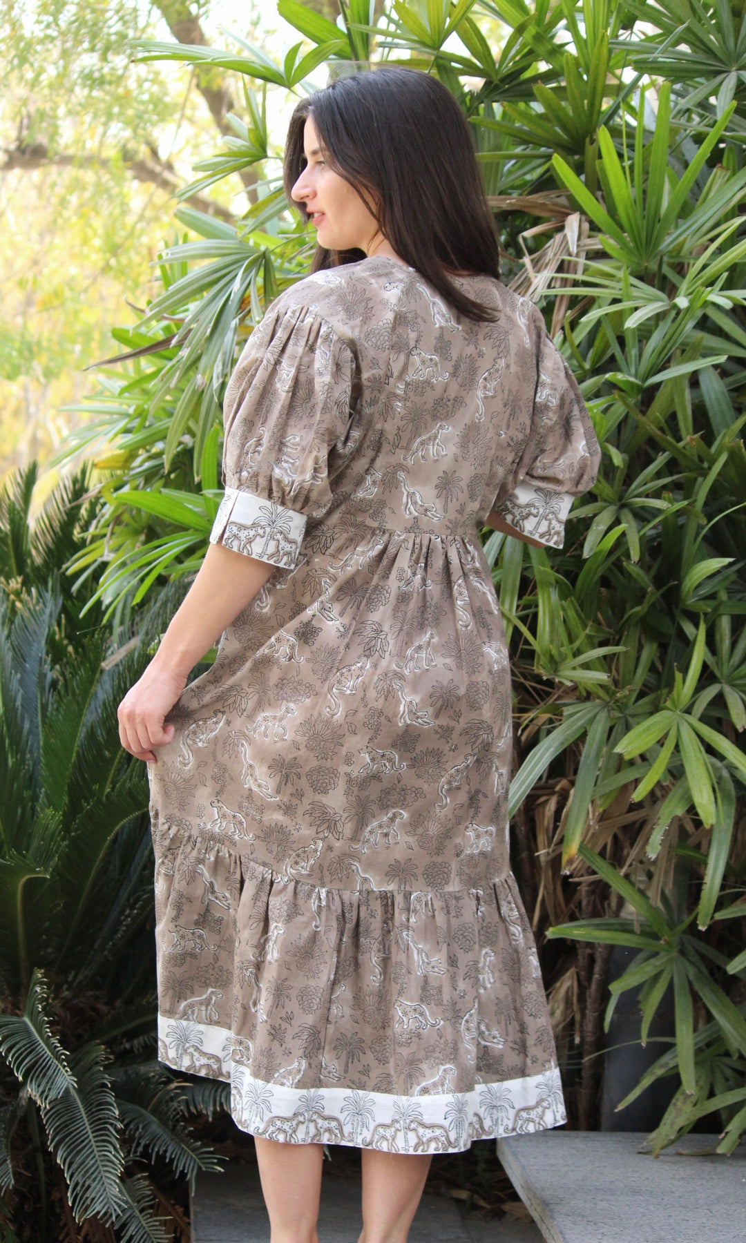 Leopard print border Dress