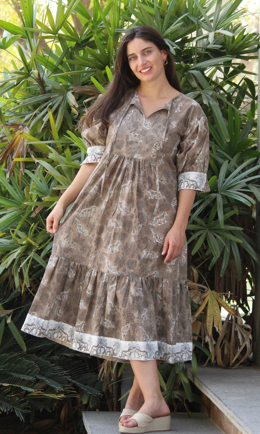 Leopard print border Dress