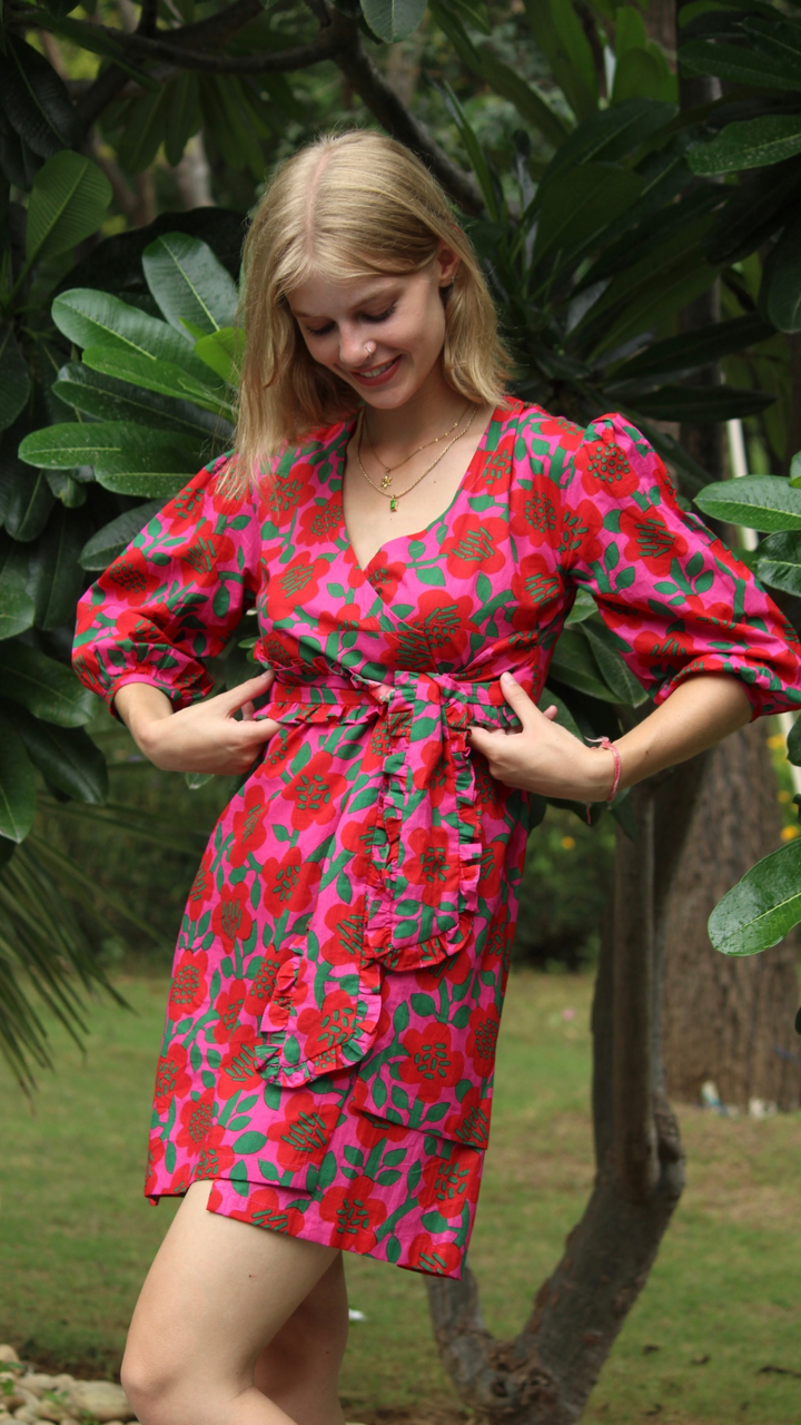 BERRY BLUSH SHORT DRESS